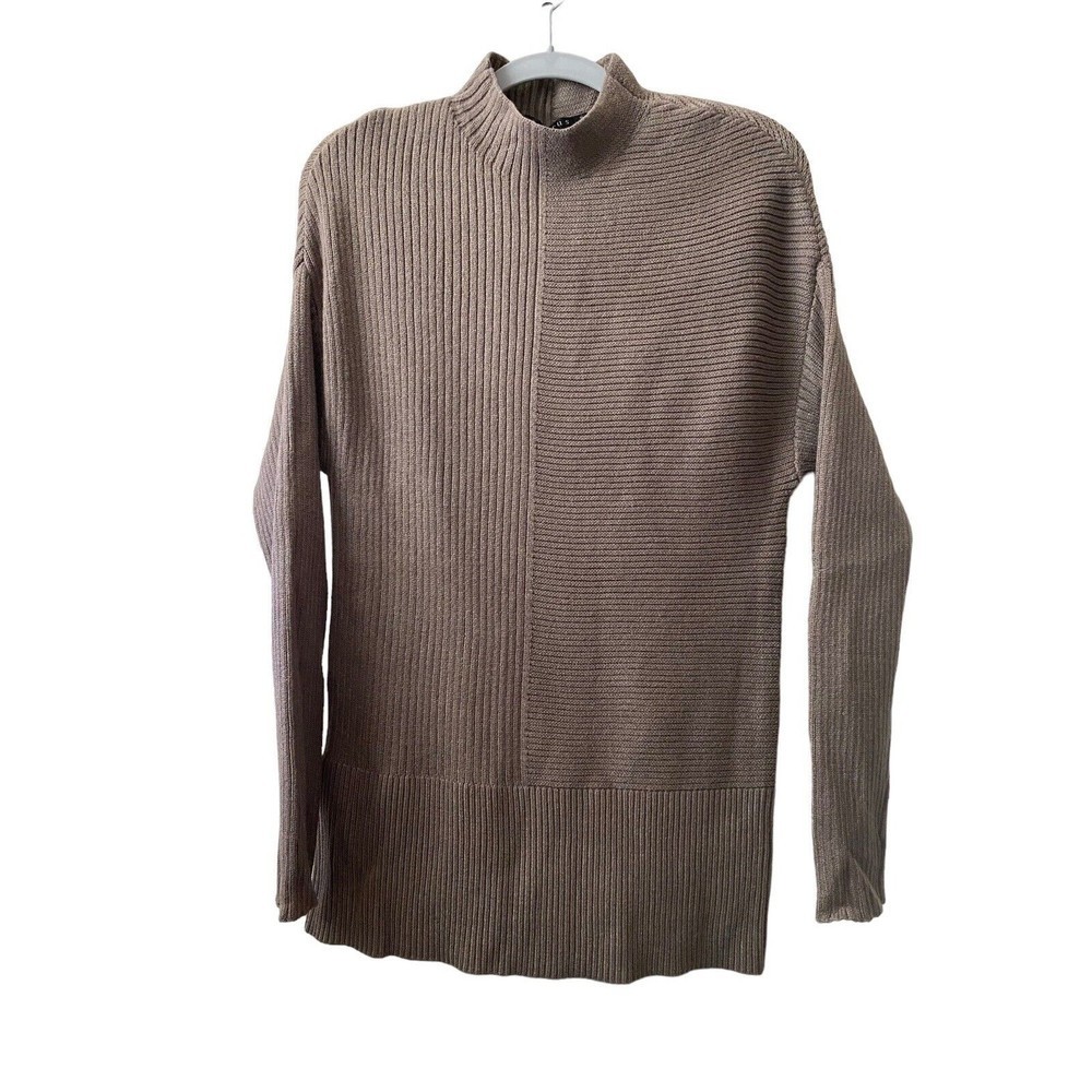 Cyrus Brown Ribbed Knit Mock Neck Long Sleeve Sweater New Without Tags S